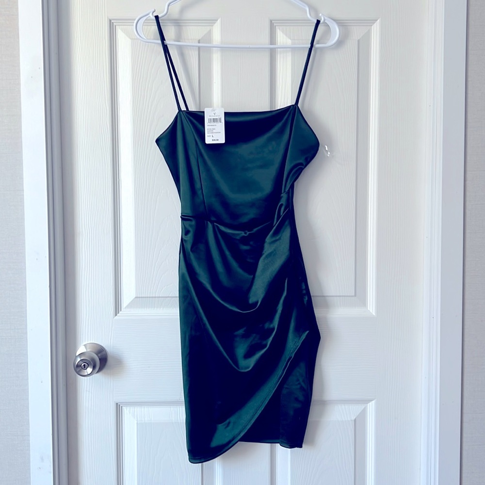 Green Satin Dress